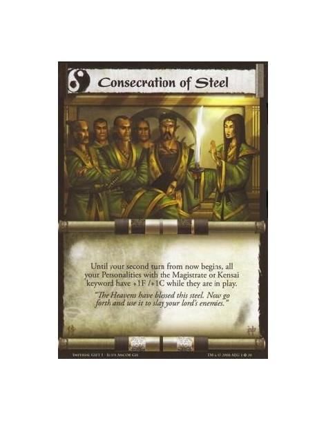 Consecration of Steel  - Until the start of your second turn from now, all your Personalities with the Magistrate or Kensai keyw