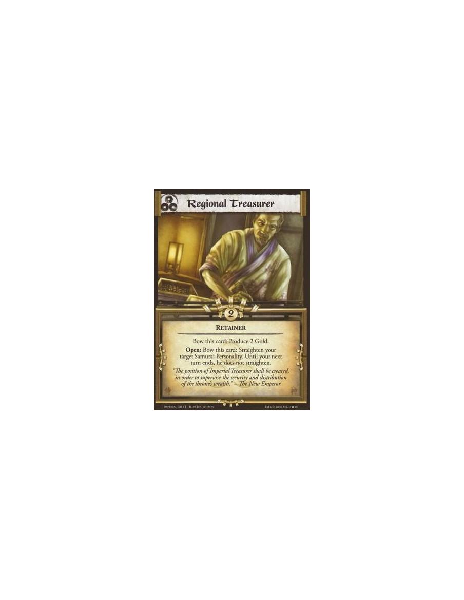 Regional Treasurer  - Retainer Bow this card: Produce 2 Gold. Open: Bow this card: Straighten your target Samurai Personality. U
