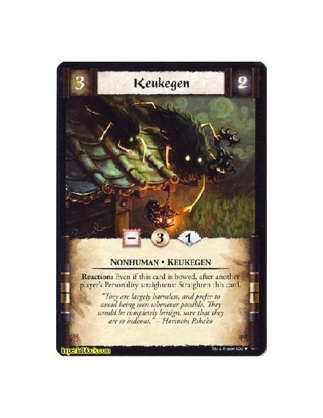 Keukegen  - Nonhuman • KeukegenReaction: Even if this card is bowed, after another player's personality straightens: Straighten