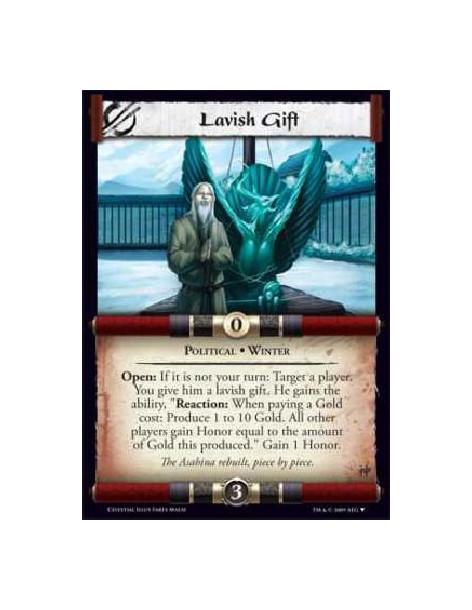 Lavish Gift  - Political · Winter  Open: If it is not your turn: Target another player. You give him a lavish gift. He gains the