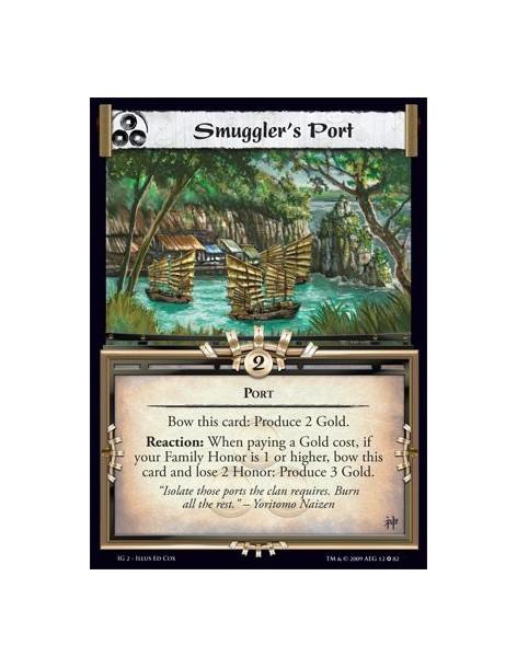 Smuggler's Port  - Port Bow this card: Produce 2 Gold. Reaction: When paying a Gold cost, if  your Family Honor is 1 or higher,
