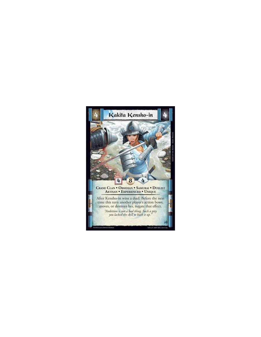 Kakita Kensho-in Exp (Español)  - Crane Clan • Obsidian • Samurai • Duelist • Artisan • Experienced • Unique After Kensho-in win