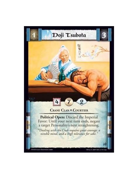 Doji Tsubota  - Crane Clan • Courtier Political Open: Discard the Imperial Favor: Until your next turn ends, negate a target Per