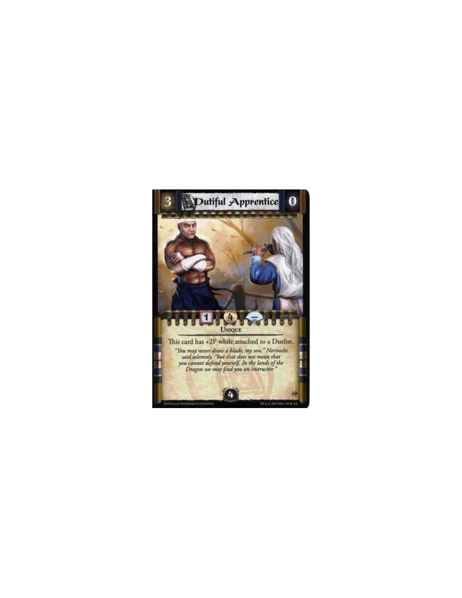 Dutiful Apprentice  - Unique This card has +2F while attached to a Duelist.