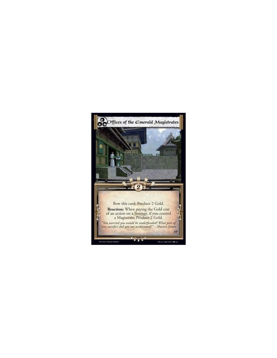 Offices of the Emerald Magistrates  - Bow this card: Produce 2 Gold. Reaction: When paying the Gold cost of an action on a Strat