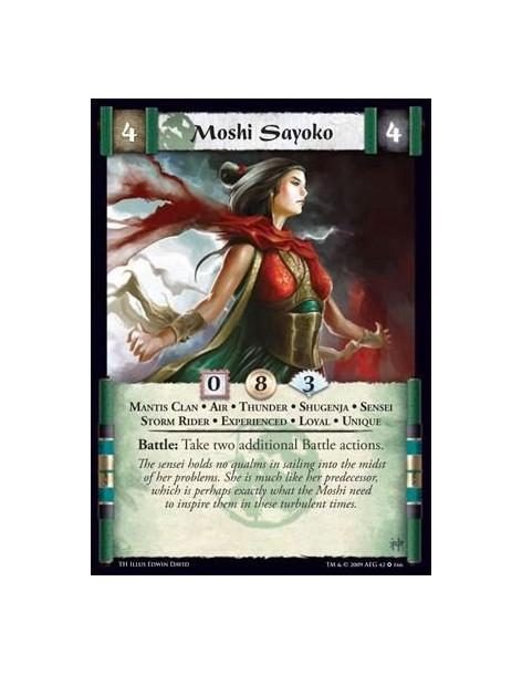 Moshi Sayoko Exp (Español)  - Mantis Clan • Air • Thunder • Shugenja • Sensei • Storm Rider • Experienced • Loyal • Unique Battl