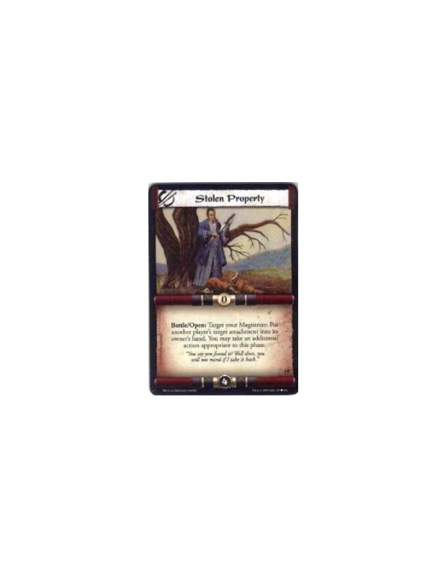 Stolen Property  - Battle/Open: Target your Magistrate: Put another player’s target attachment into its owner’s hand. You may ta