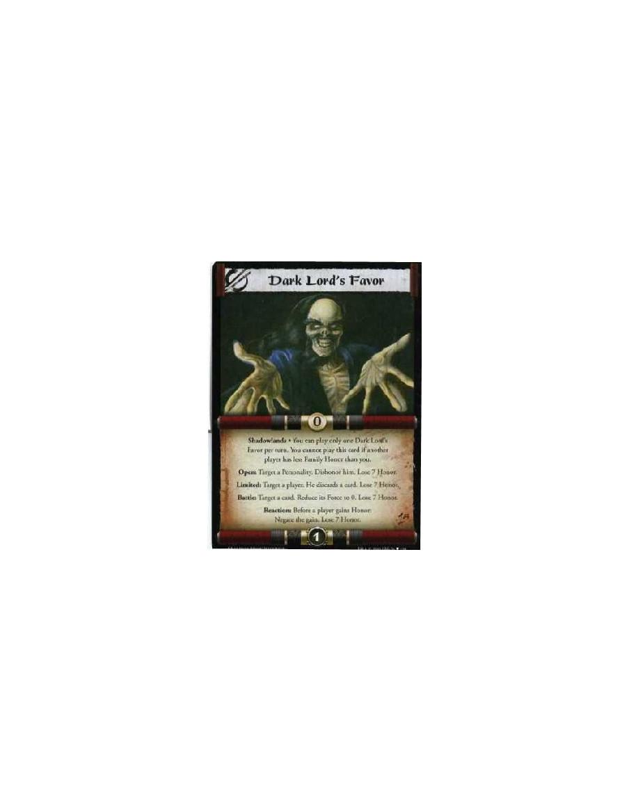 Dark Lord's Favor  - Shadowlands • You can play only one Dark Lord’s Favor per turn. You cannot play this card if another player