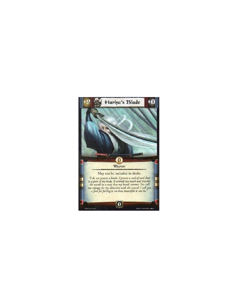 Hariya's Blade  -   WeaponMay not be included in decks.