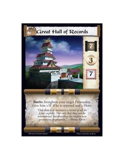 Great Hall of Records  - Battle: Straighten your target Personality. Give him +3F if he is opposed and a Hero.