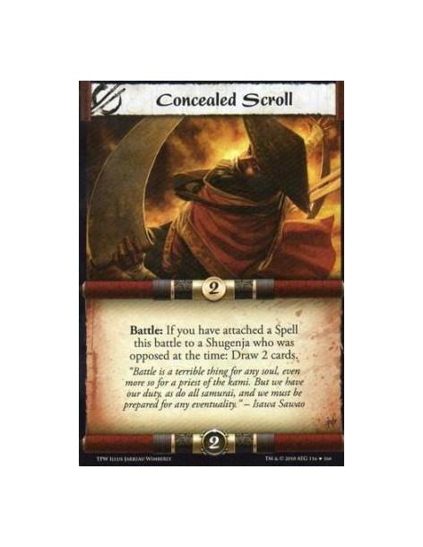 Concealed Scroll  - Battle: If you have attached a Spell this battle to a Shugenja who was opposed at the time: Draw 2 cards.
