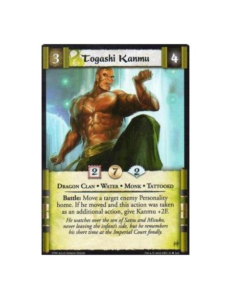 Togashi Kanmu  - Dragon Clan • Water • Monk • Tattooed Battle: Move a target enemy Personality home. If he moved and this action