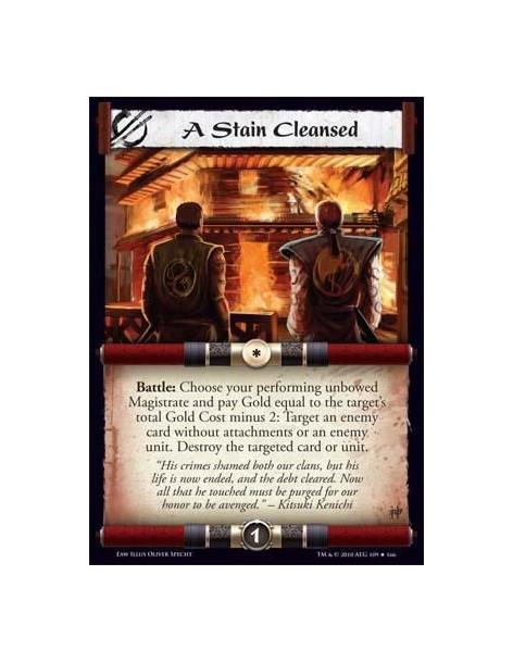 A Stain Cleansed  - Battle: Choose your performing unbowed Magistrate and pay Gold equal to the target’s total Gold Cost minus 2