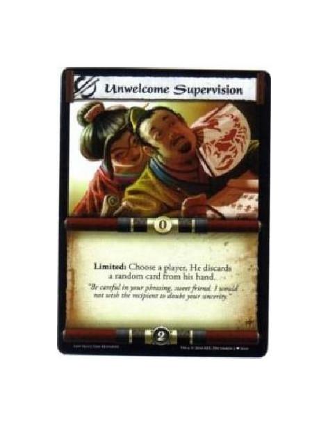 Unwelcome Supervision  - Limited: Choose a player. He discards a random card from his hand.