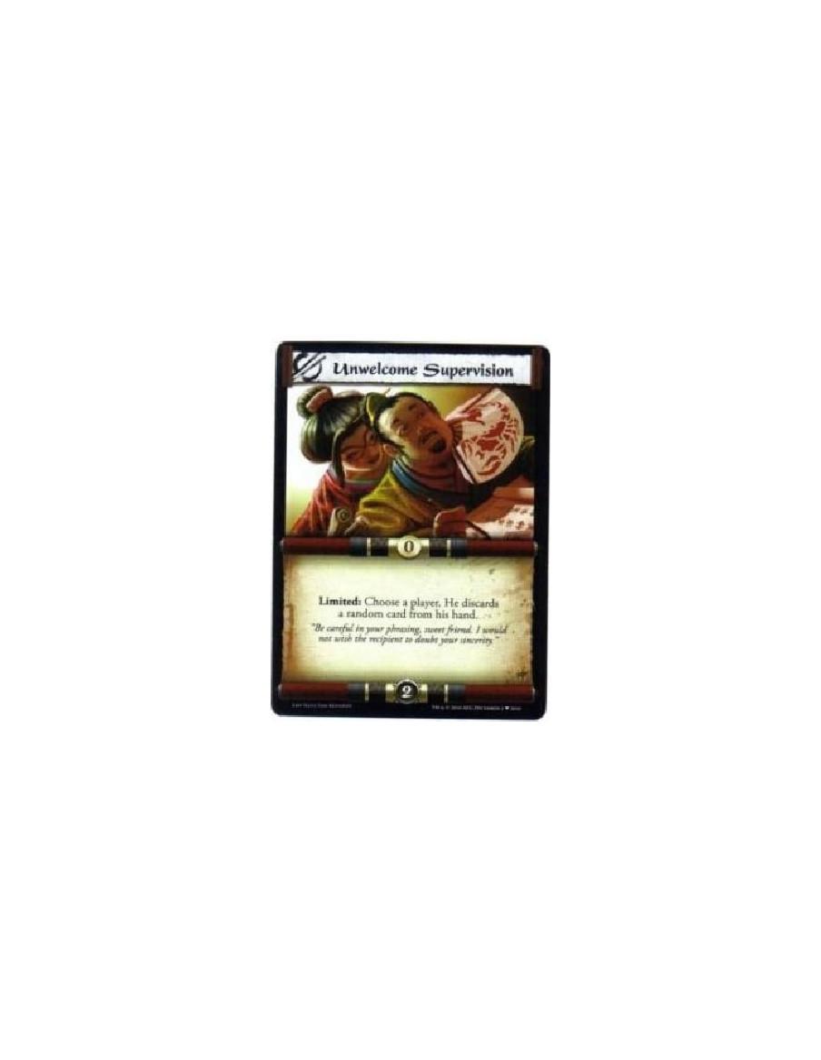 Unwelcome Supervision  - Limited: Choose a player. He discards a random card from his hand.