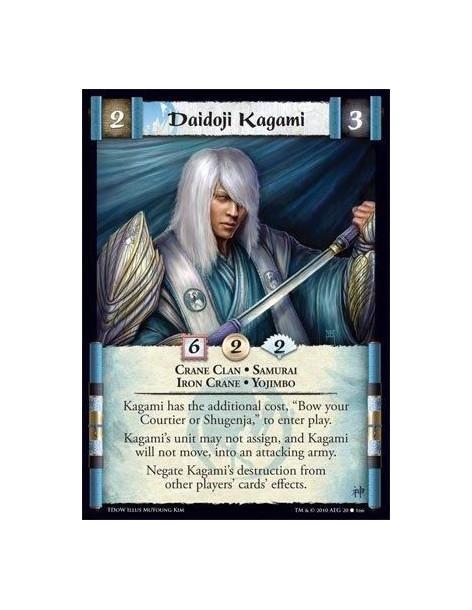 Daidoji Kagami  - Crane Clan • Samurai • Iron Crane • Yojimbo Kagami has the additional cost, “Bow your Courtier or Shugenja,” t