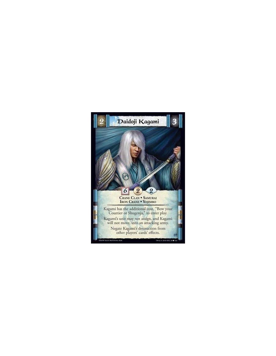 Daidoji Kagami  - Crane Clan • Samurai • Iron Crane • Yojimbo Kagami has the additional cost, “Bow your Courtier or Shugenja,” t