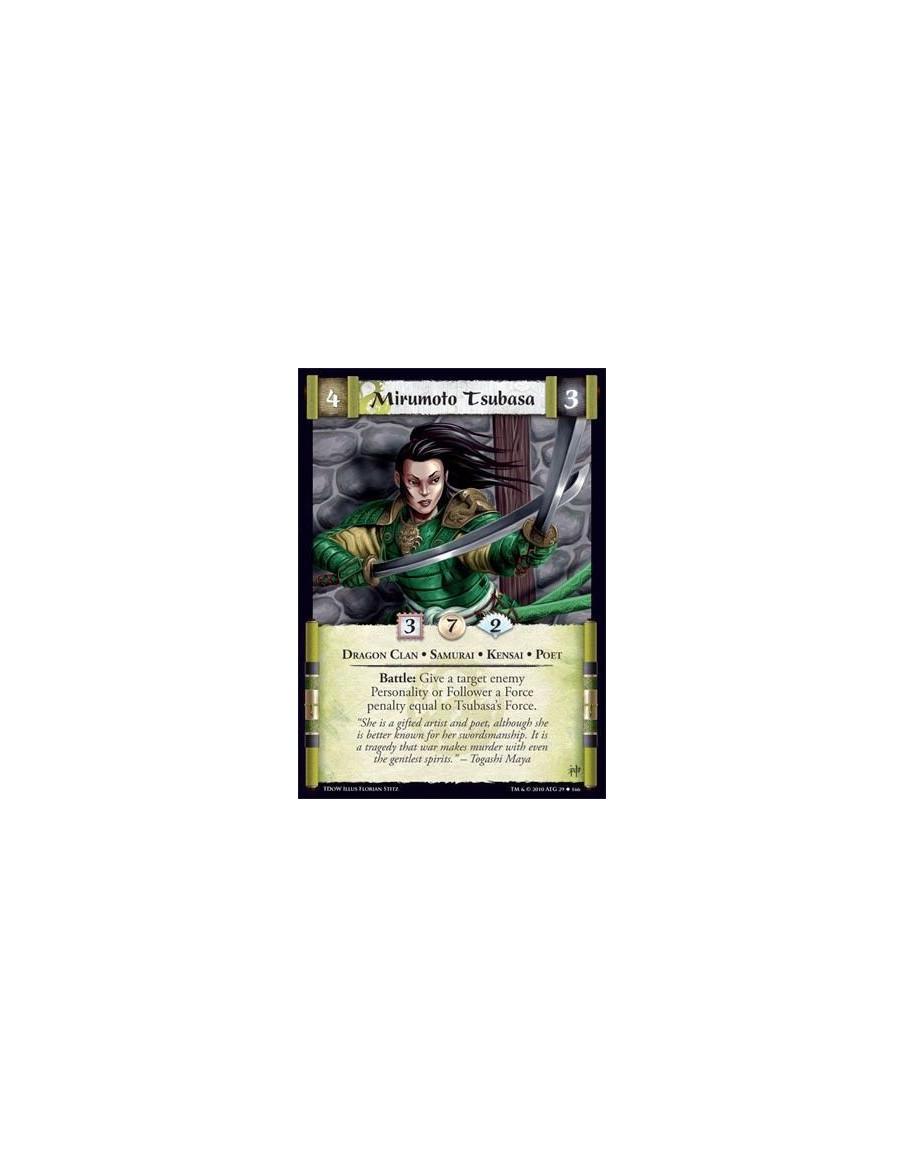 Mirumoto Tsubasa  - Dragon Clan • Samurai • Kensai • Poet Battle: Give a target enemy Personality or Follower a Force penalty eq