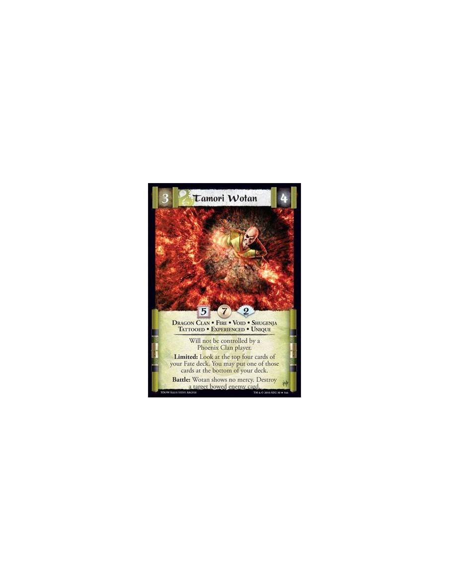 Tamori Wotan Exp  - Dragon Clan • Fire • Void • Shugenja • Tattooed • Experienced • Unique Will not be controlled by a Phoenix C