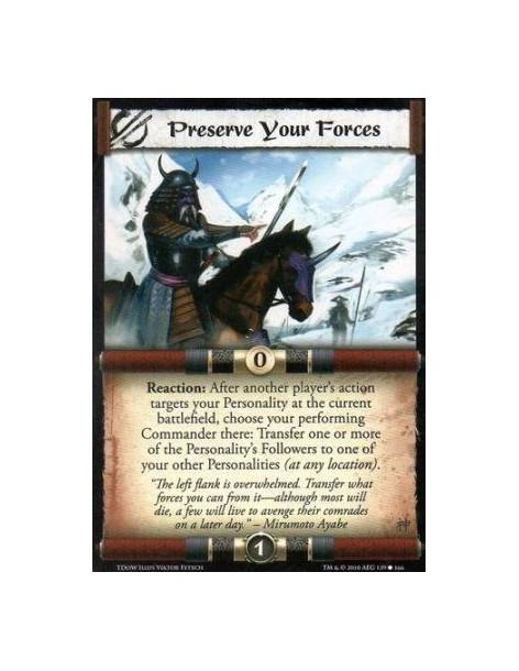 Preserve Your Forces (Español)  - Reaction: After another player’s action targets your Personality at the current battlefield, c