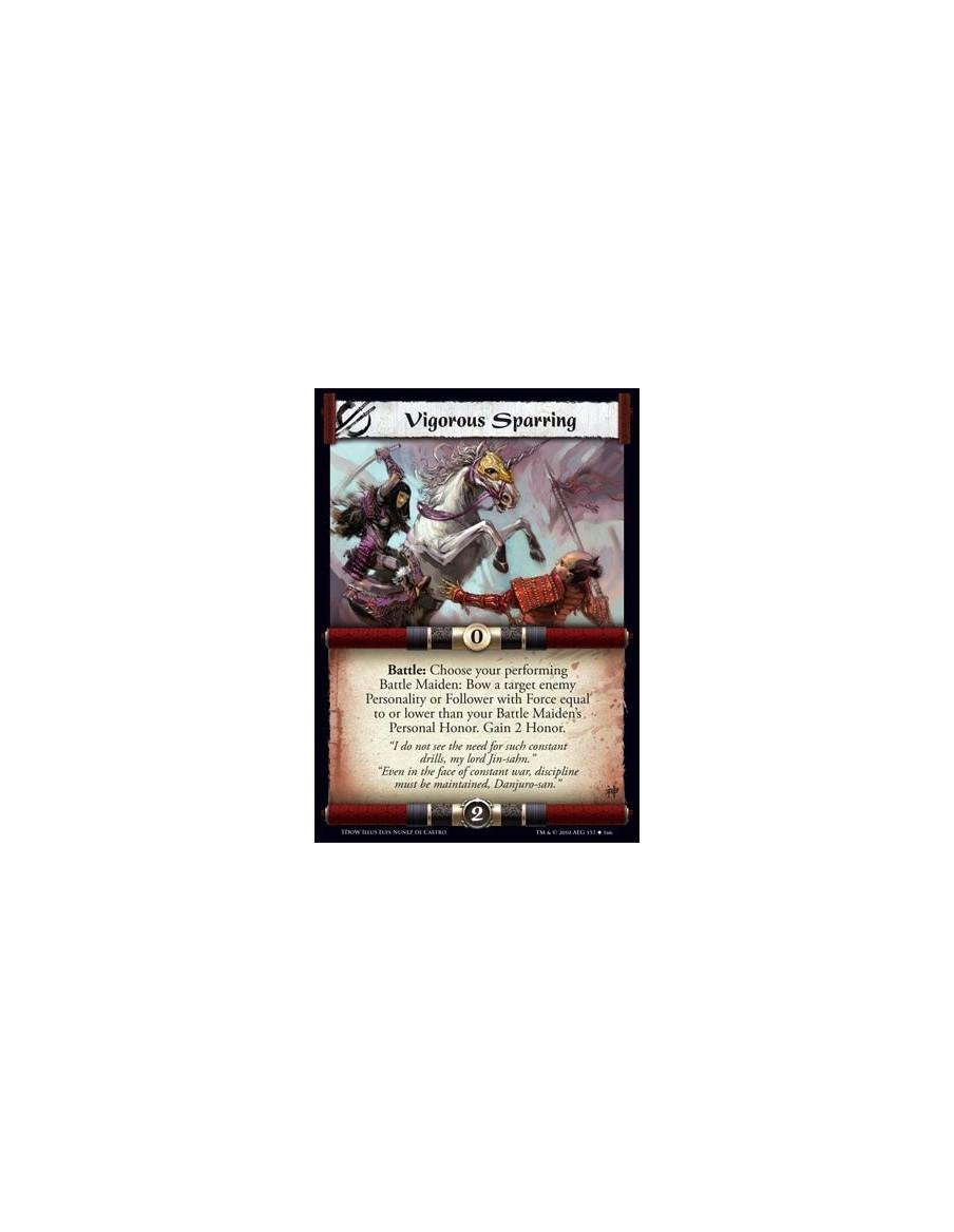 Vigorous Sparring  - Battle: Choose your performing Battle Maiden: Bow a target enemy Personality or Follower with Force equal t