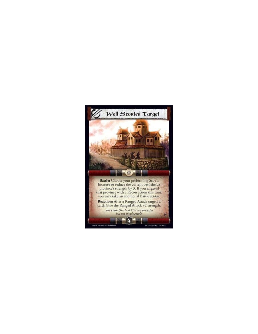 Well Scouted Target  - Battle: Choose your performing Scout: Increase or reduce the current battlefield’s province’s strength by