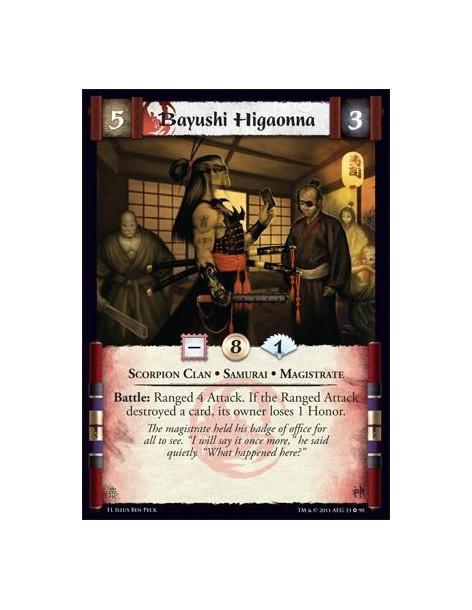 Bayushi Higaonna  - Scorpion Clan • Samurai • MagistrateThe Magistrate held his badge of office for all to see. "I will say it o
