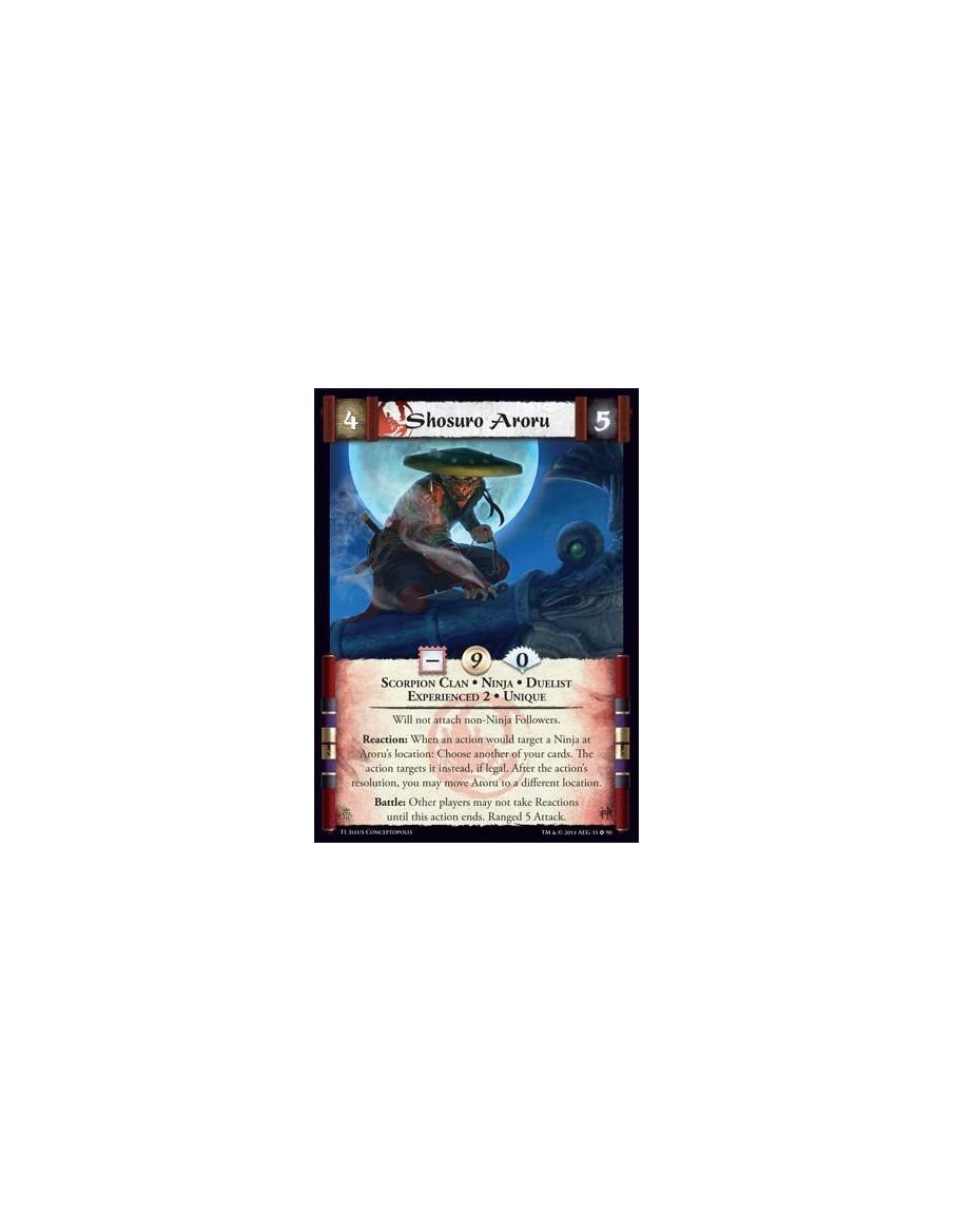 Shosuro Aroru Exp2  - Scorpion Clan • Ninja • Duelist • Experienced 2 • UniqueWill not attach non-Ninja Followers. Reaction: Whe