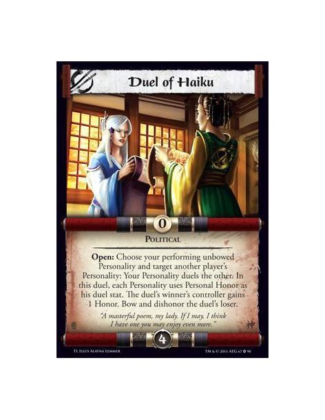 Duel of Haiku  - PoliticalOpen: Choose your performing unbowed Personality and target another player's Personality: Your Persona