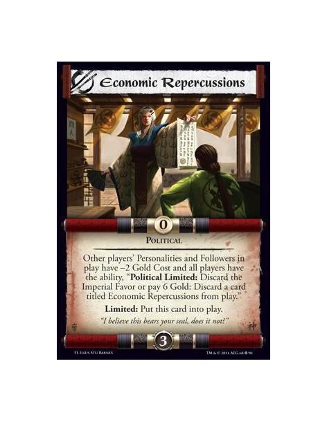 Economic Repercussions  - PoliticalOther players' Personalities and Followers in play have -2 Gold costand all players have the