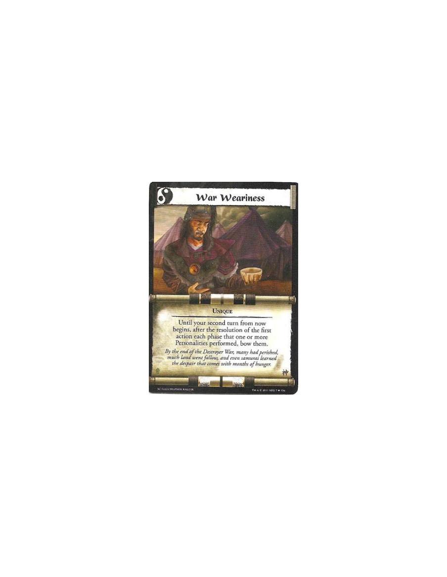 War Weariness  - UniqueUntil your second turn from now begins, after the resolution of the first action each phase that one or m