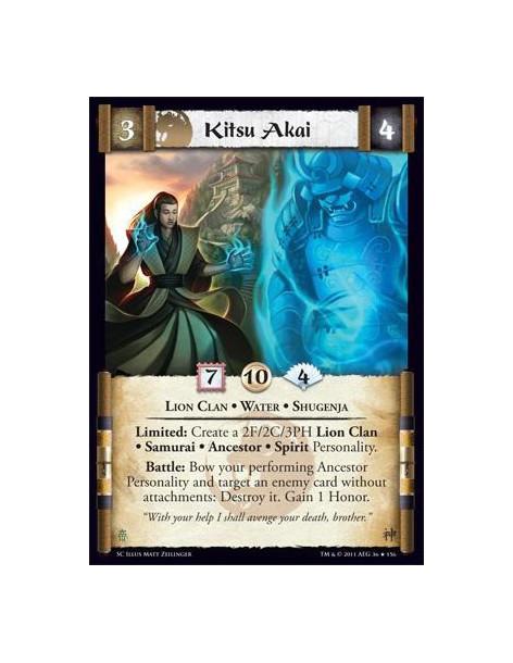 Kitsu Akai  - Lion Clan • Water • ShugenjaLimited: Create a 2F/2C/3PH Lion Clan • Samurai • Ancestor • Spirit Personality. Battl
