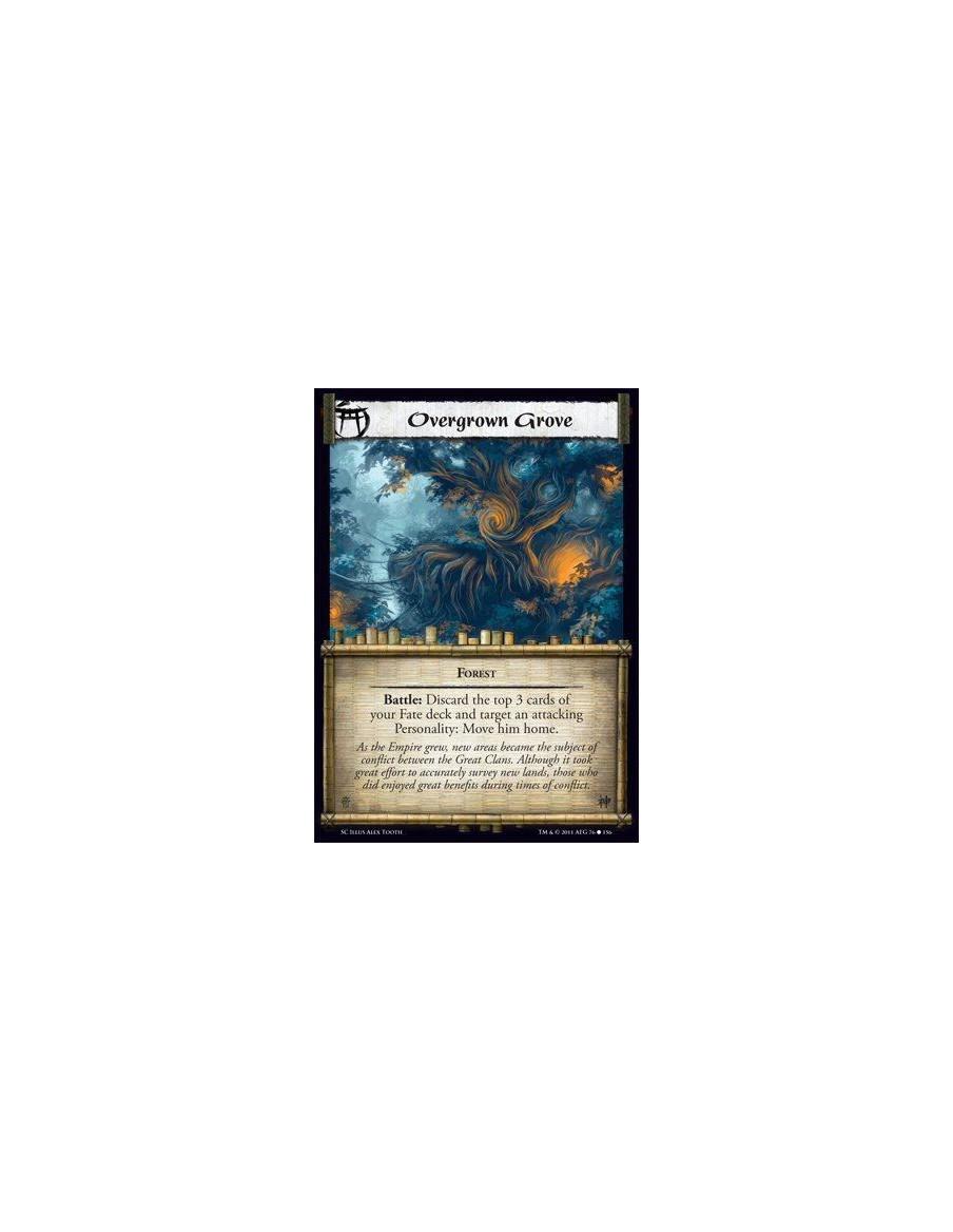 Overgrown Grove  - ForestBattle: Discard the top 3 cards of your Fate deck and target an attacking Personality: Move him home.