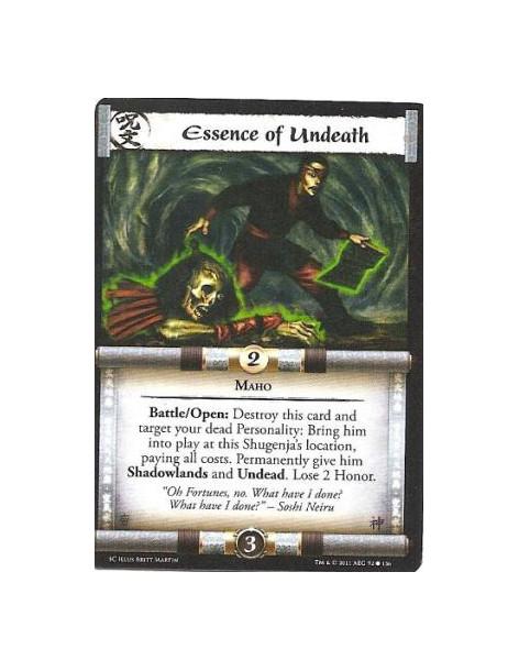 Essence of Undeath  - MahoBattle/Open: Destroy this card and target your dead Personality: Bring him into play at this Shugenja’