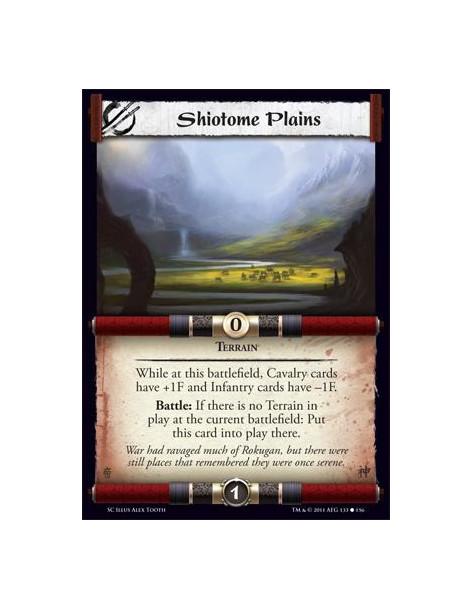 Shiotome Plains  - TerrainWhile at this battlefield, Cavalry cards have +1F and Infantry cards have –1F. Battle: If there is no