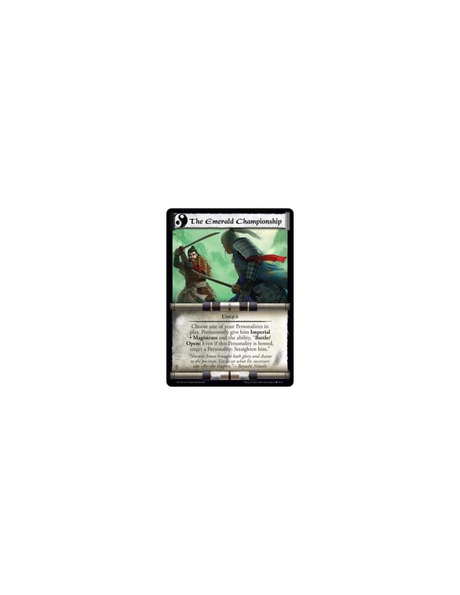 The Emerald Championship (español)  - UniqueChoose one of your Personalities in play. Permanently give him Imperial • Magistrate