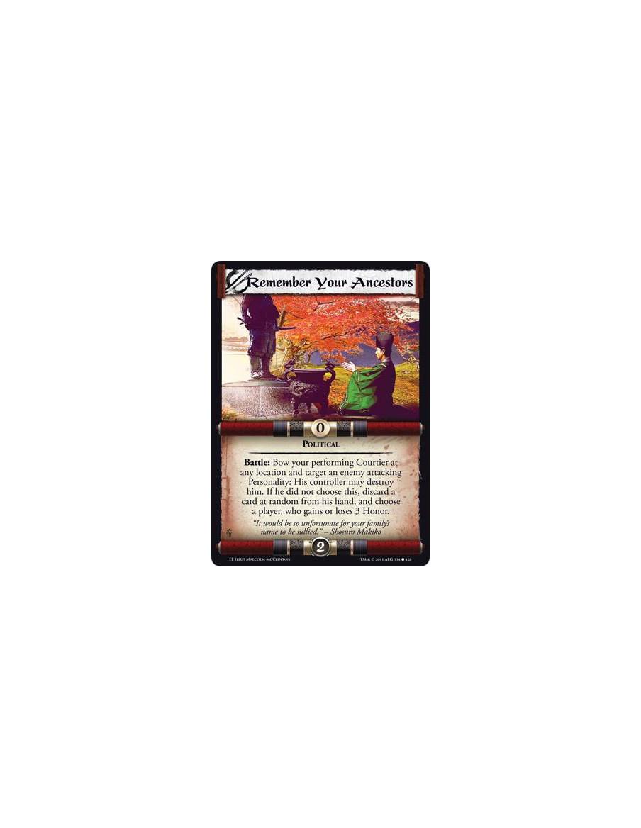 Remember Your Ancestors  - PoliticalBattle: Bow your performing Courtier at any location and target an enemy attacking Personali