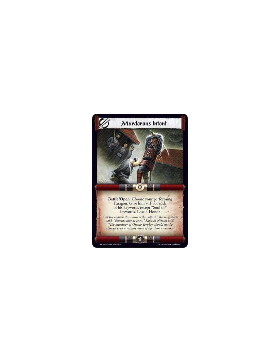 Murderous Intent  - Battle/Open: Choose your performing Paragon: Give him +1F for each of his keywords except “Soul of” keywords