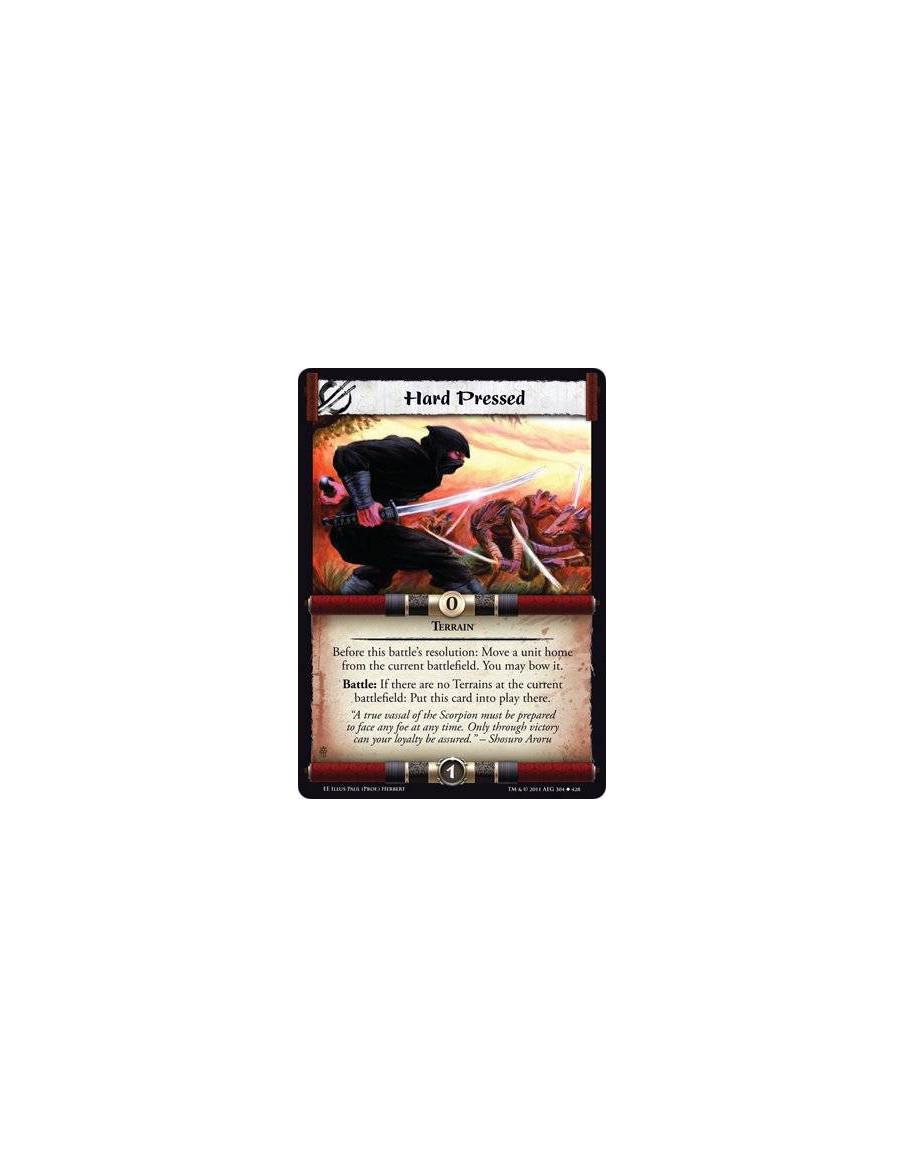 Hard Pressed  - TerrainBefore this battle’s resolution: Move a unit home from the current battlefield. You may bow it. Battle: I
