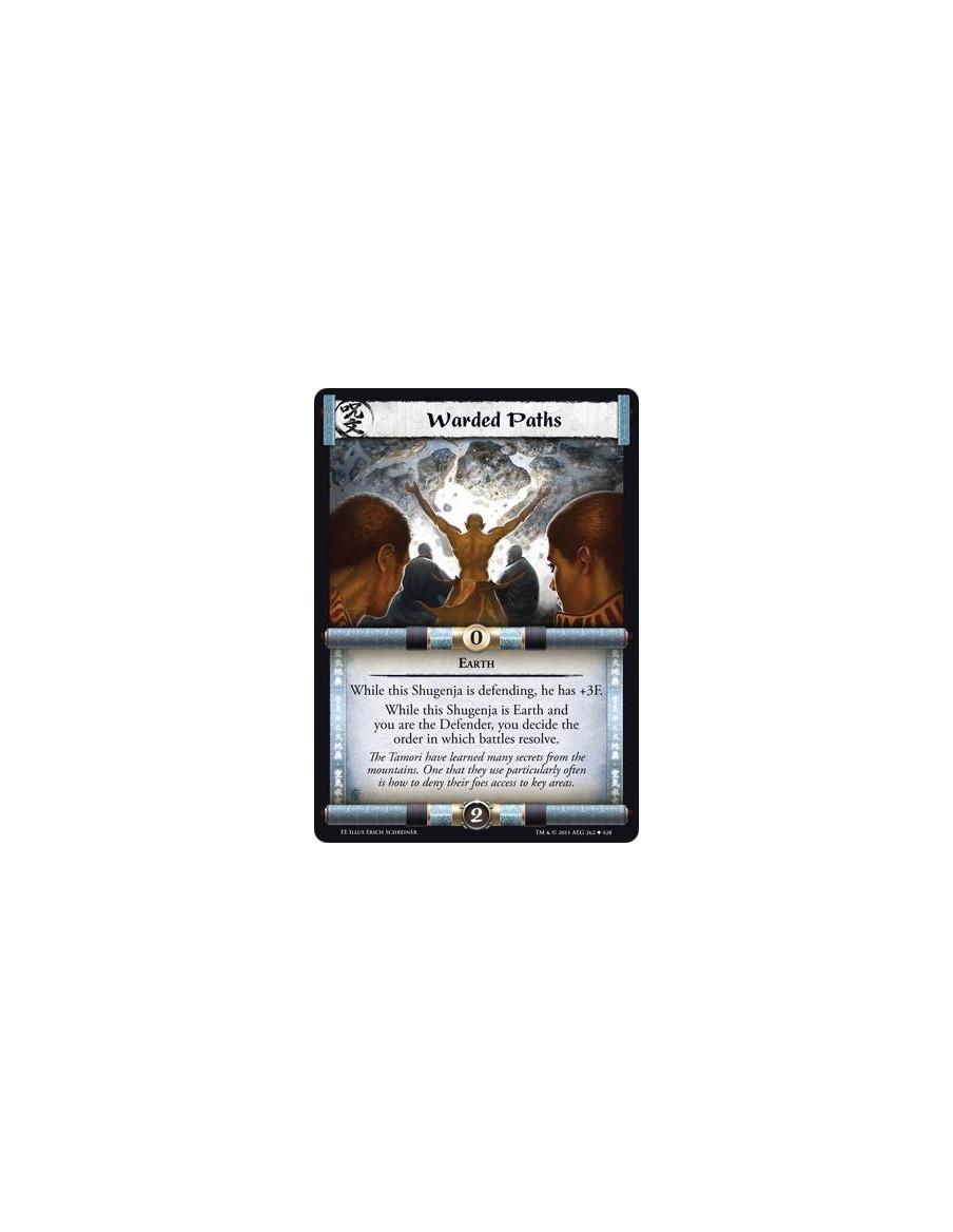 Warded Paths  - EarthWhile this Shugenja is defending, he has +3F. While this Shugenja is Earth and you are the Defender, you de