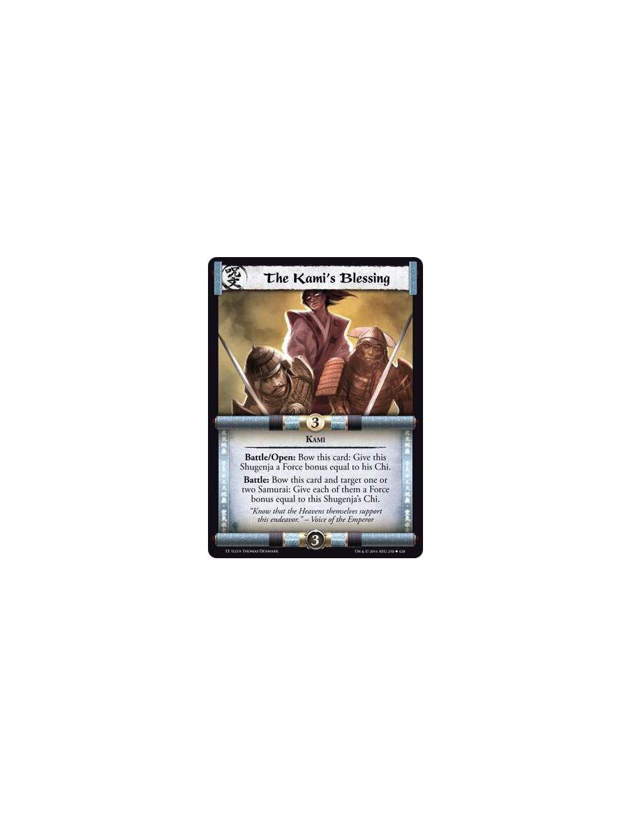 The Kami's Blessing  - KamiBattle/Open: Bow this card: Give this Shugenja a Force bonus equal to his Chi. Battle: Bow this card 