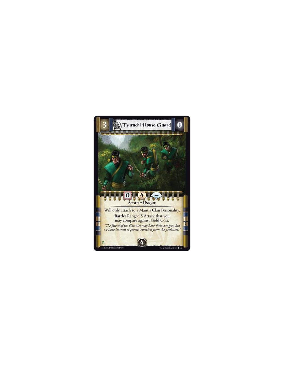 Tsuruchi House Guard  - Scout • UniqueWill only attach to a Mantis Clan Personality. Battle: Ranged 5 Attack that you may compar