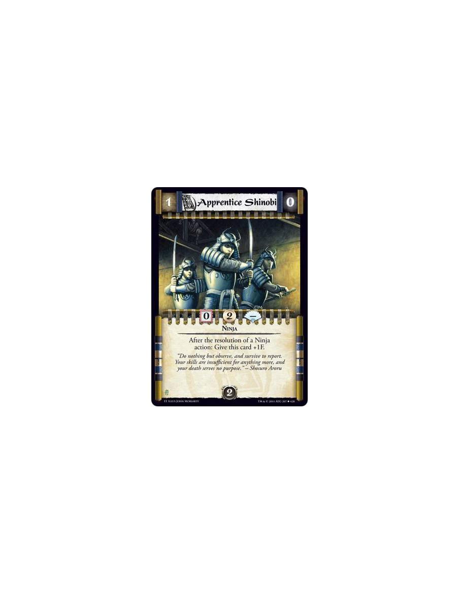 Apprentice Shinobi  - NinjaAfter the resolution of a Ninja action: Give this card +1F.