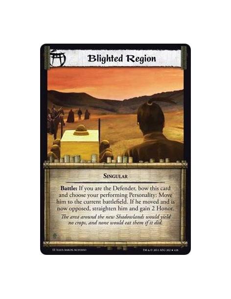 Blighted Region  - SingularBattle: If you are the Defender, bow this card and choose your performing Personality: Move him to th