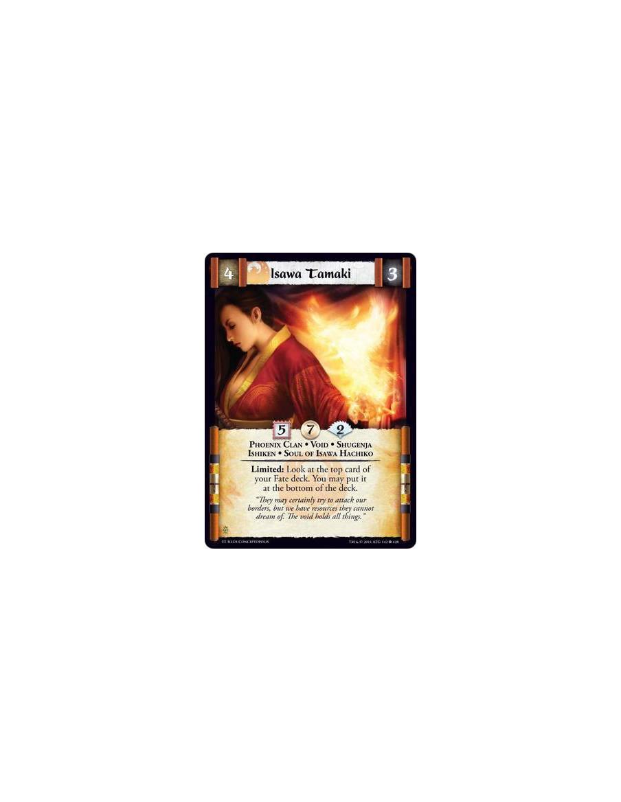Isawa Tamaki  - Phoenix Clan • Void • Shugenja • Ishiken • Soul of Isawa HachikoLimited: Look at the top card of your Fate deck.