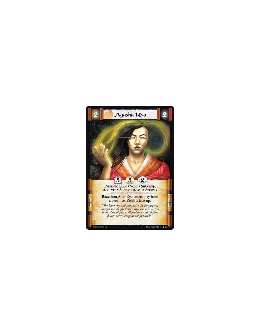 Agasha Ryo  - Phoenix Clan • Void • Shugenja • Acolyte • Soul of Agasha SerumaReaction: After Ryo enters play from a province: R