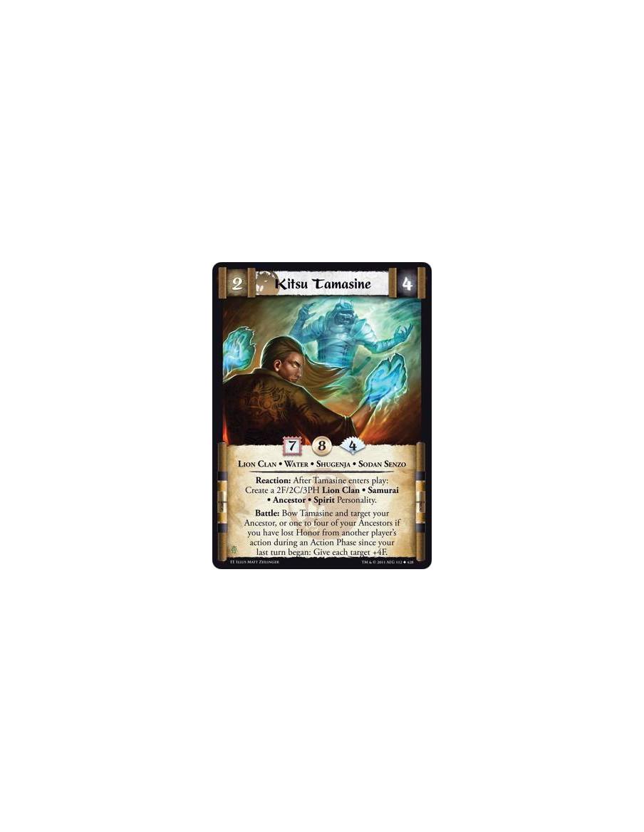Kitsu Tamasine  - Lion Clan • Water • Shugenja • Sodan SenzoReaction: After Tamasine enters play: Create a 2F/2C/3PH Lion Clan •