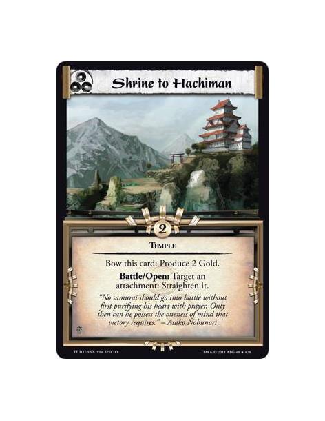 Shrine to Hachiman  - TempleBow this card: Produce 2 Gold. Battle/Open: Target an attachment: Straighten it.