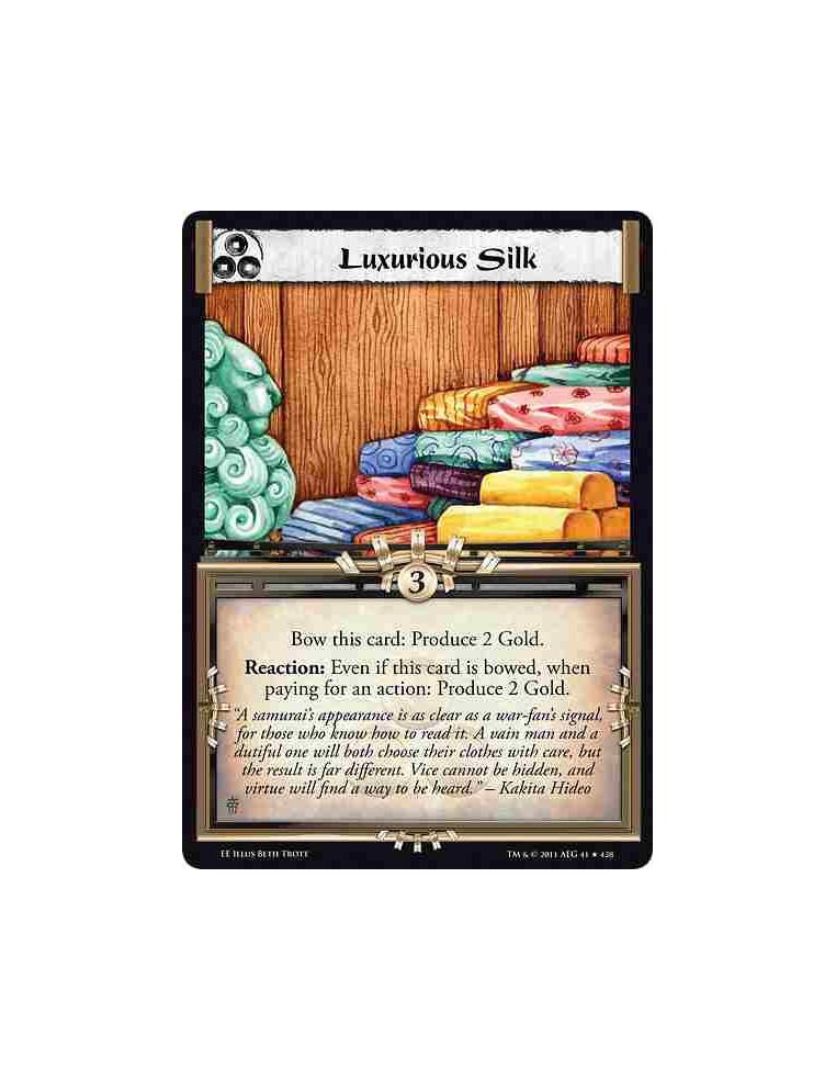 Luxurious Silk  - Bow this card: Produce 2 Gold. Reaction: Even if this card is bowed, when paying for an action: Produce 2 Gold