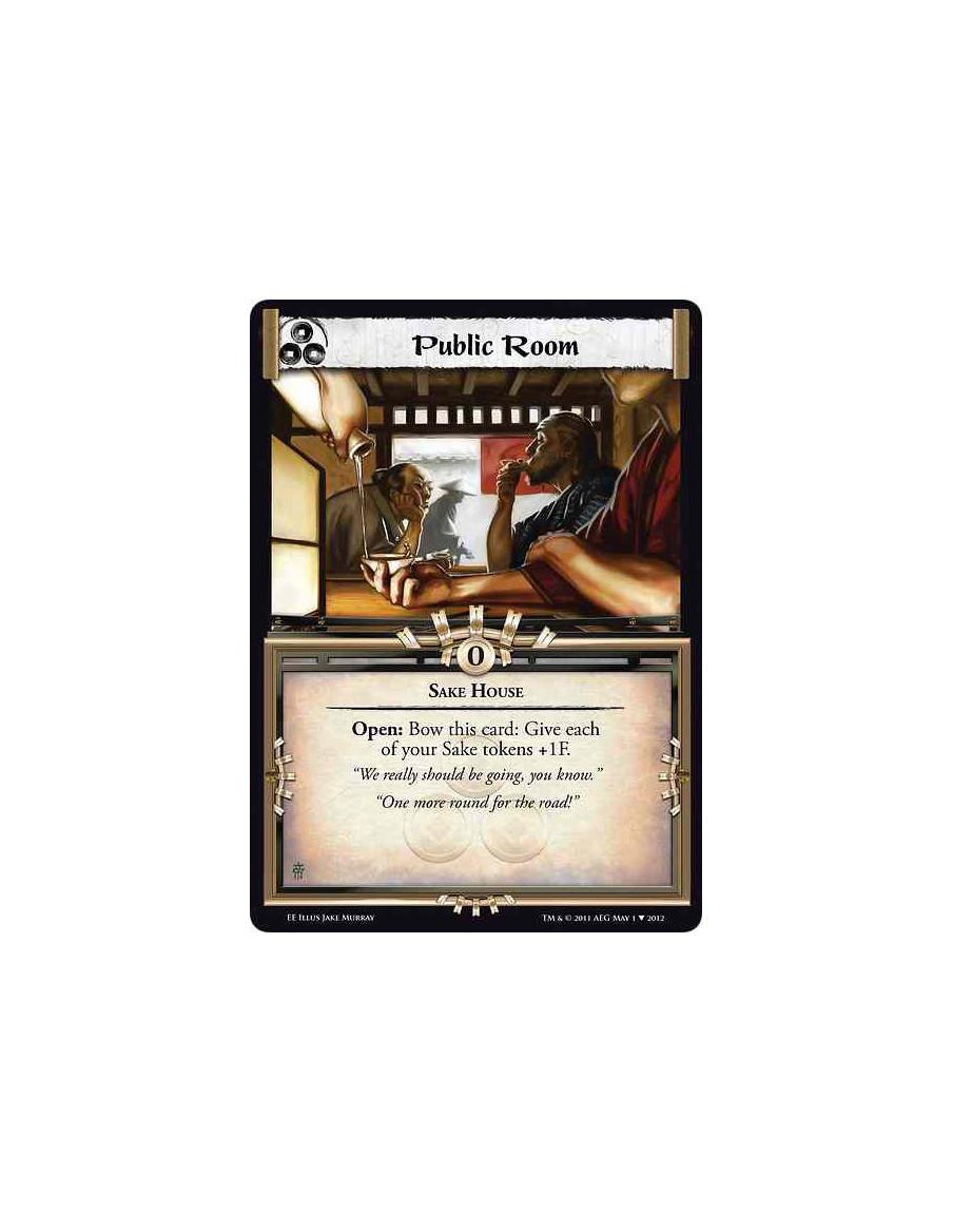 Public Room  - Sake HouseOpen: Bow this card: Give each of your Sake tokens +1F.